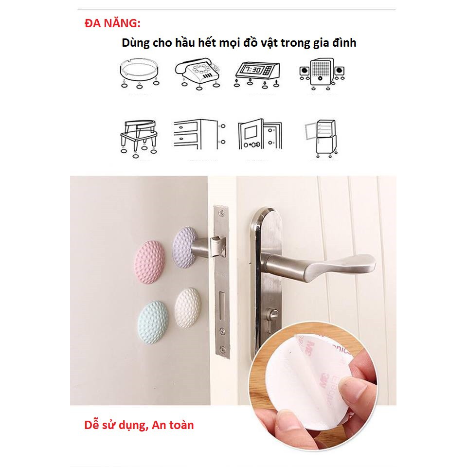 Bộ 4 Miếng Chặn Cửa Chống Va Đập Bằng Cao Su - Tiện Dụng - Đa Năng ( Màu ngẫu nhiên).