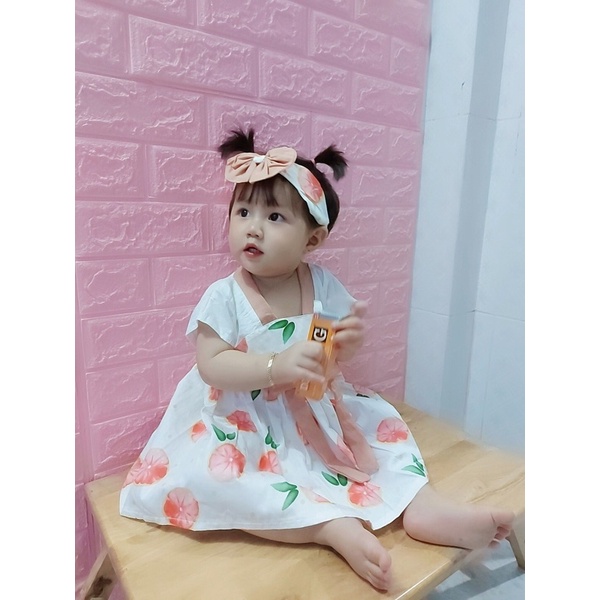 Váy hanbok Hàn Quốc hoạ tiết quả cam cho bé (4-30kg)