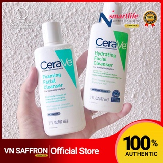 Sữa rửa mặt Cerave Foaming Facial Cleanser Da Dầu Da Khô Da Hỗn Hợp các size 236 ml,355 ml,473 ml bản Mỹ và Pháp