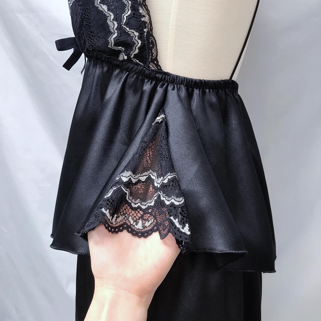 Đồ ngủ sexy,đồ ngủ lụa phối ren viền mềm mại MMS08 | BigBuy360 - bigbuy360.vn