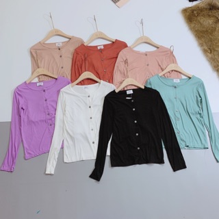 Áo pull tăm mở cúc 7 màu