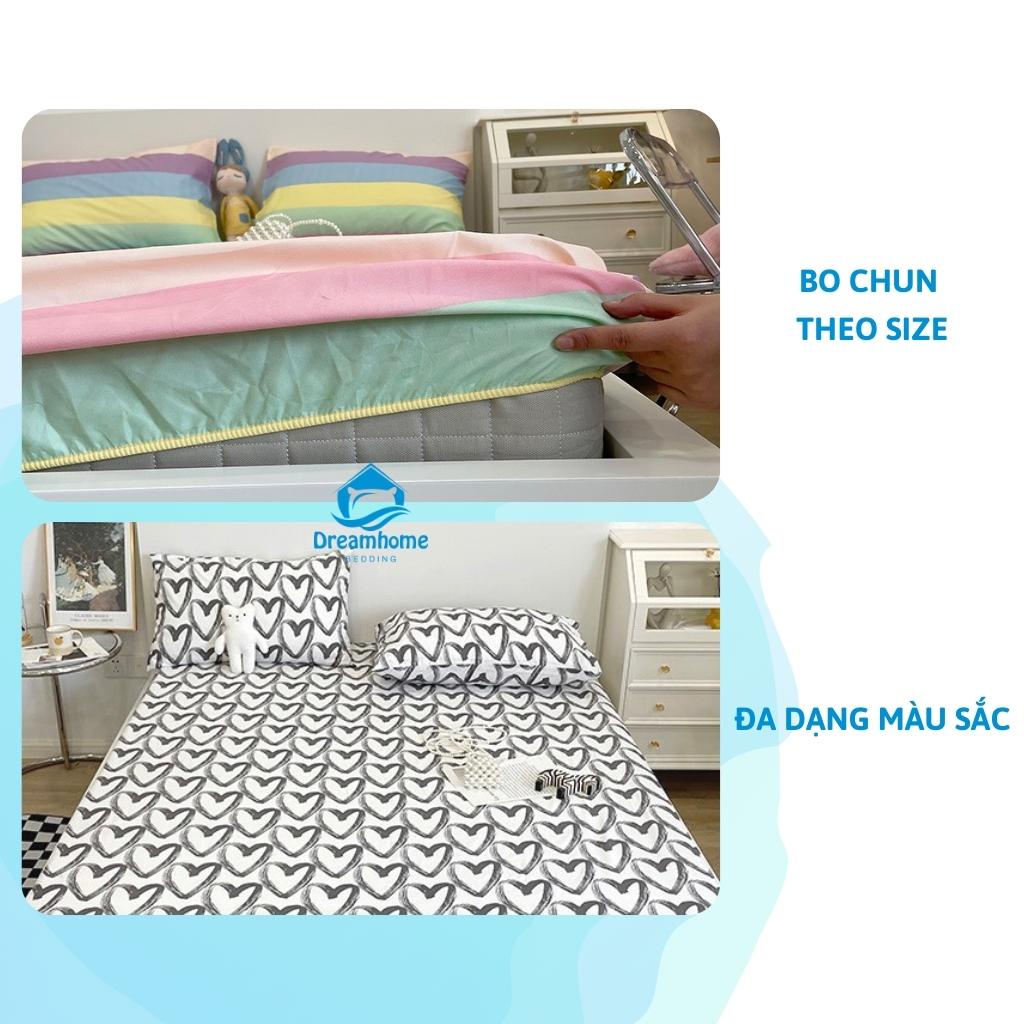 Bộ ga gối Cotton Poly nhập khẩu 3 món, ga chun bọc nệm đủ size Dreamhomebedding | BigBuy360 - bigbuy360.vn