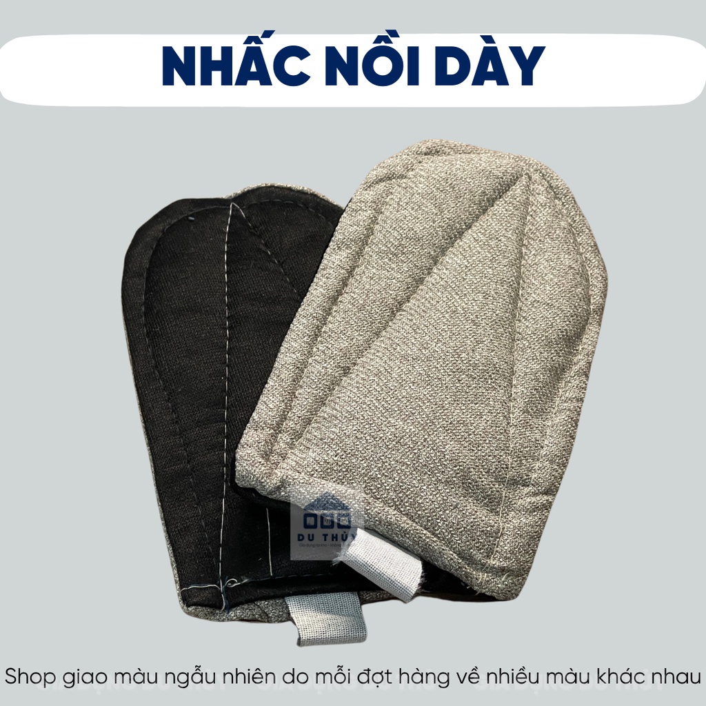 Nhấc nồi bằng vải nỉ dày (một cặp) mềm mịn trơn hoặc có họa tiết, loại tròn và loại thắt, giá tốt của gia dụng Du Thủy