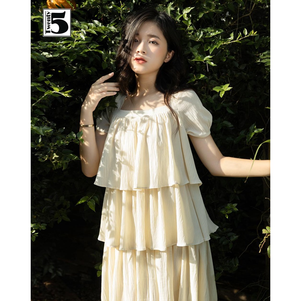 Đầm váy nữ dáng suông babydoll 3 tầng xòe cổ vuông Twentyfive MT8