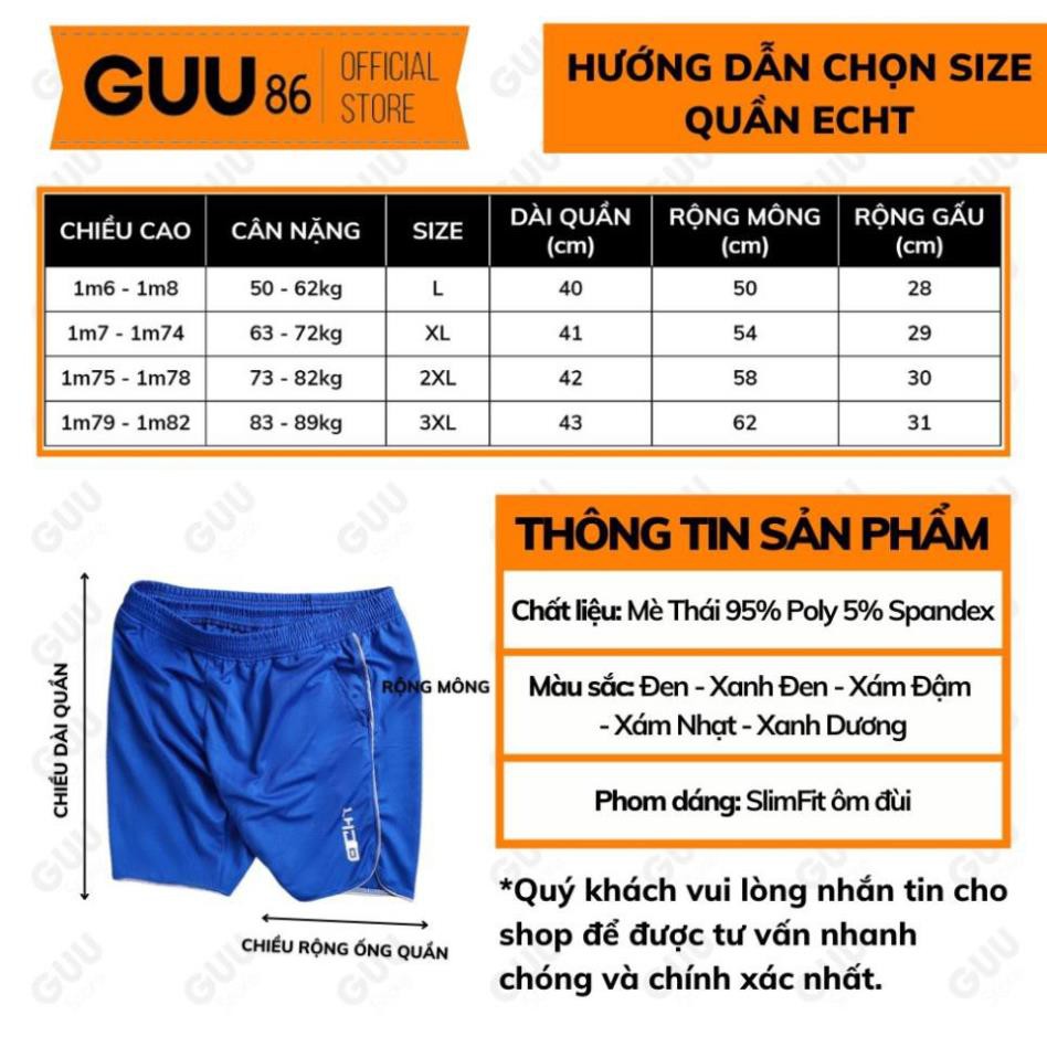 Quần Short nam Thể Thao, tập Gym Nam ECHT 𝗛𝗮̀𝗻𝗴 𝗩𝗡𝗫𝗞 co giãn cực tốt - GUU SHOP  ྇  ྇