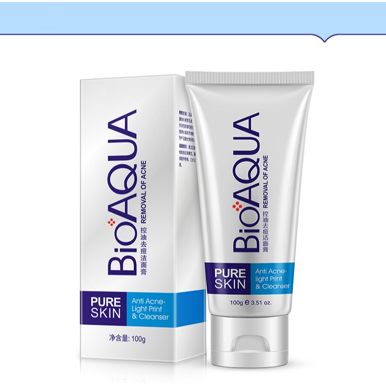 Sữa rửa mặt cho da mụn Bioaqua Pure Skin Anti Acne Cleanser 100G Senabeauty | BigBuy360 - bigbuy360.vn