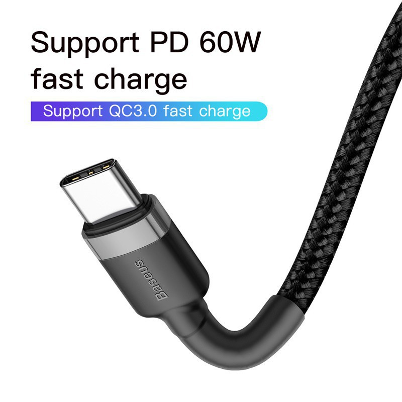 Cáp sạc nhanh Baseus cổng Type-C PD 60W - Hàng chính hãng - Typec to type C 60w sạc nhanh PD - CHÍNH HÃNG abs
