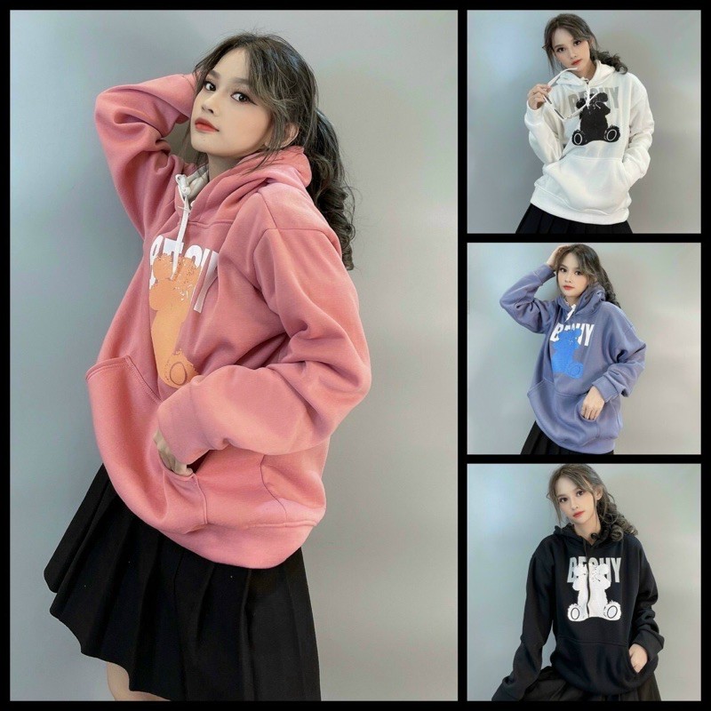 [Ảnh Thật]Áo khoác Hoodie Bechy Chất Nỉ Bông Form rộng Unisex Nam Nữ Couple