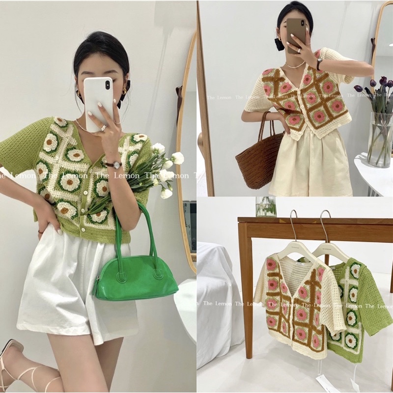 ÁO LEN CROPTOP MÓC HOA THỔ CẨM HÀNG QUẢNG CHÂU 197