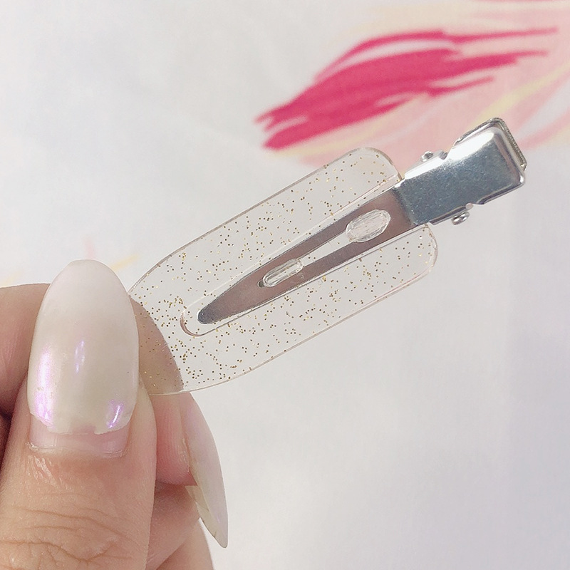 1 Set 4 Kẹp Tóc Trong Suốt Không Đường May Cho Nữ