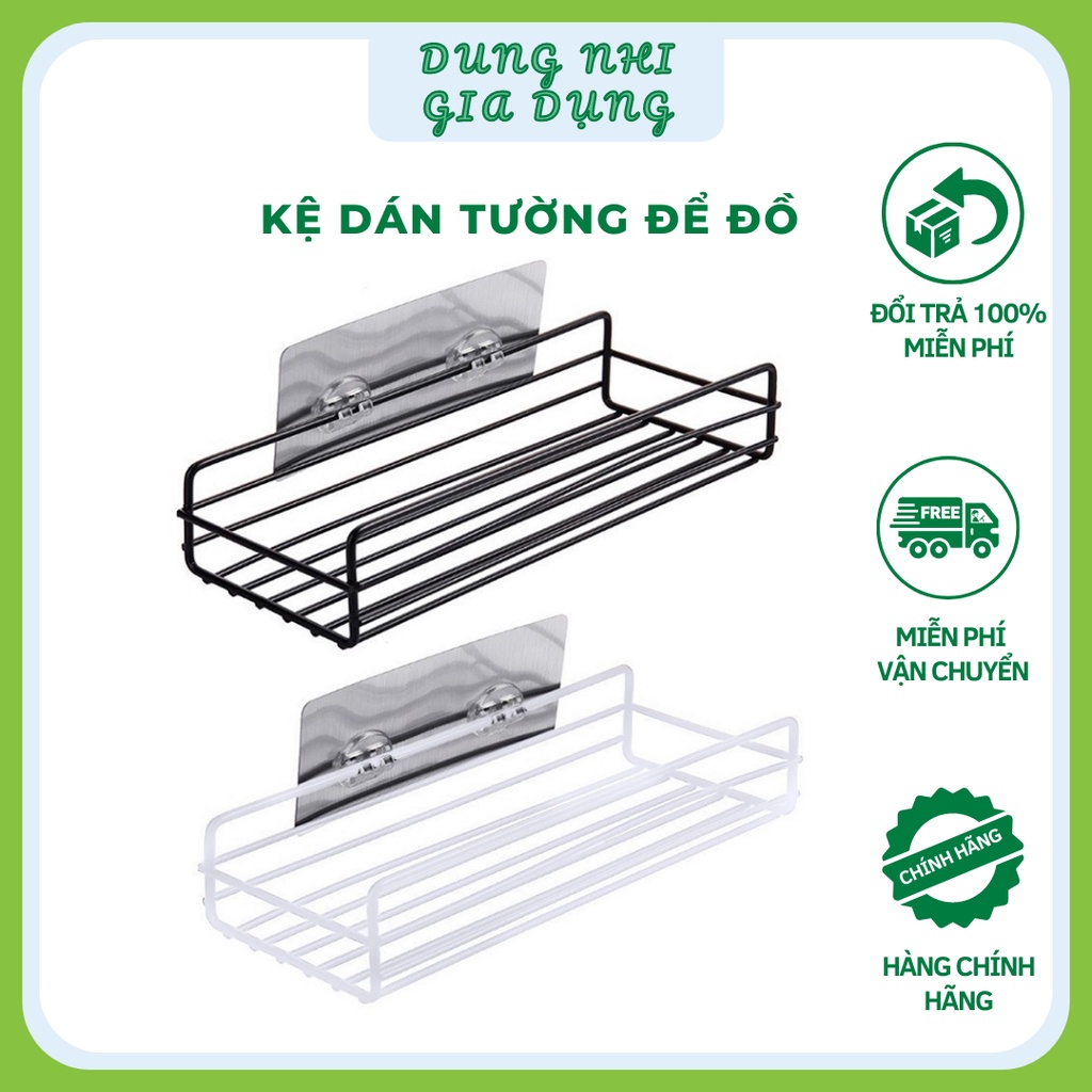 Kệ chữ nhật treo tường  nhà tắm  Kệ dán tường phòng bếp siêu chắc chắn chịu lực tốt