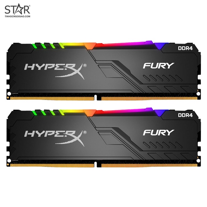 [Mã SKAMLTSM9 giảm 10% đơn 99K] Ram DDR4 Kingston 16G/3200 HyperX Fury RGB (2x 8GB) (HX432C16FB3AK2/16)