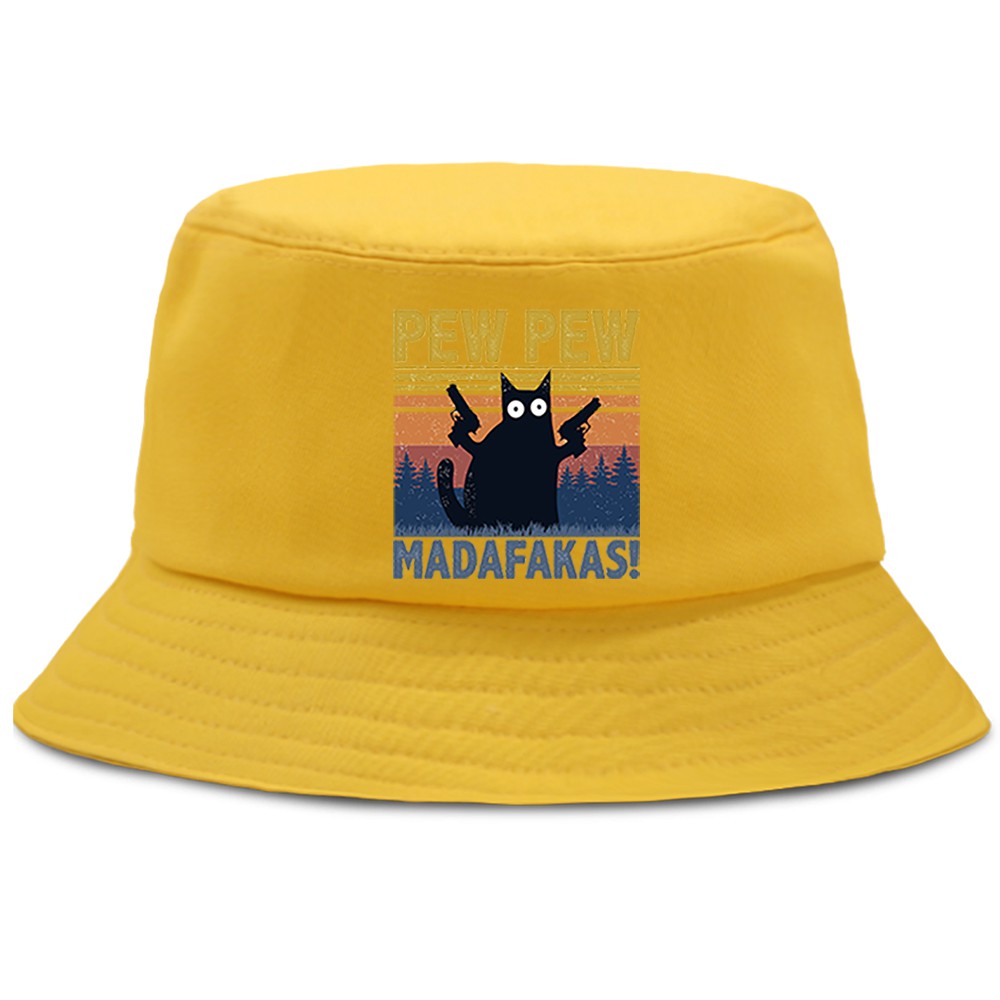 Mũ tai mèo in hình mèo đen Pew Madafakas phong cách mùa hè thời trang cho nam và nữ
