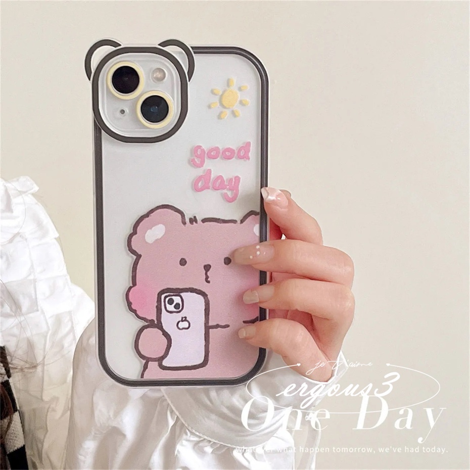 Ốp Điện Thoại Mềm In Hình Gấu Hoạt Hình Cho iPhone 14 13 12 11 Pro Max SE2020 X XR Xs Max 7 8 6 6s Plus