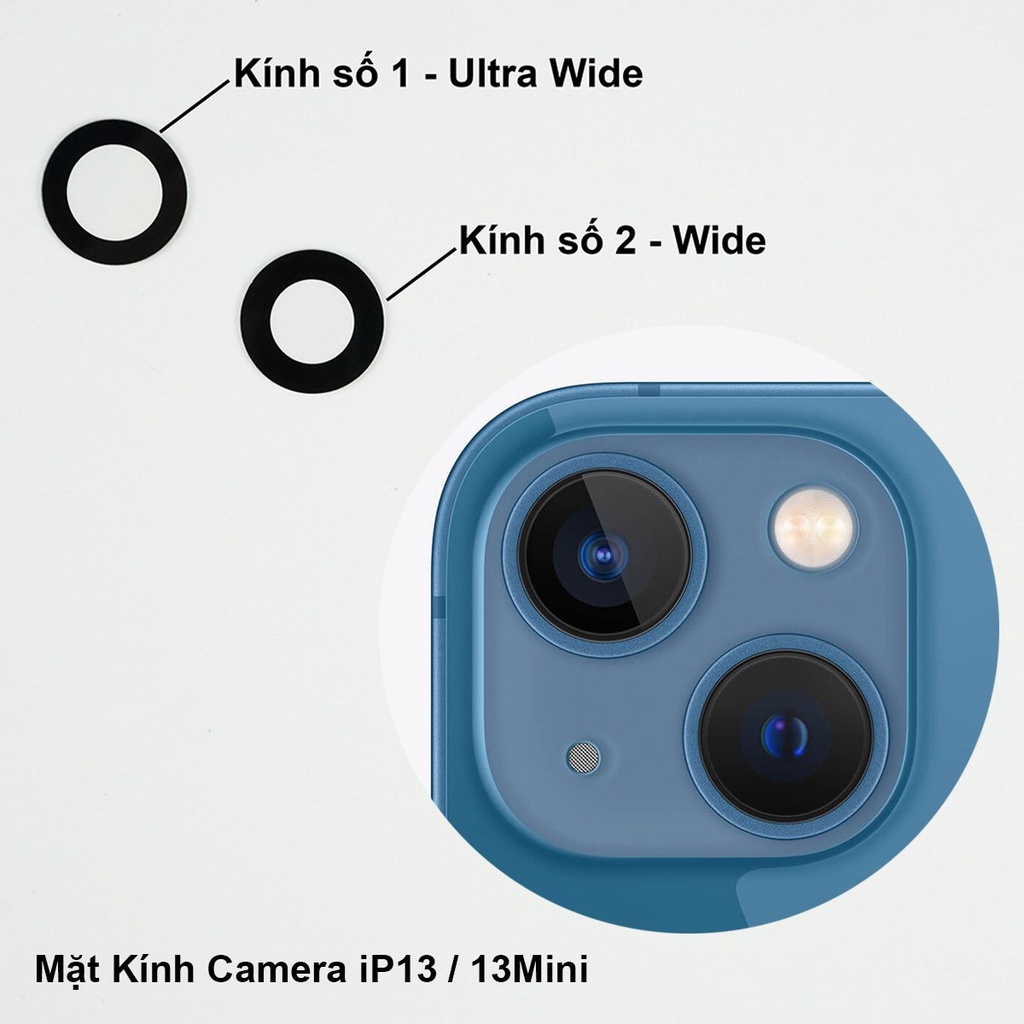 Mặt kính camera iPhone 13 - 13 Mini/ 13 Pro - 13 Pro Max