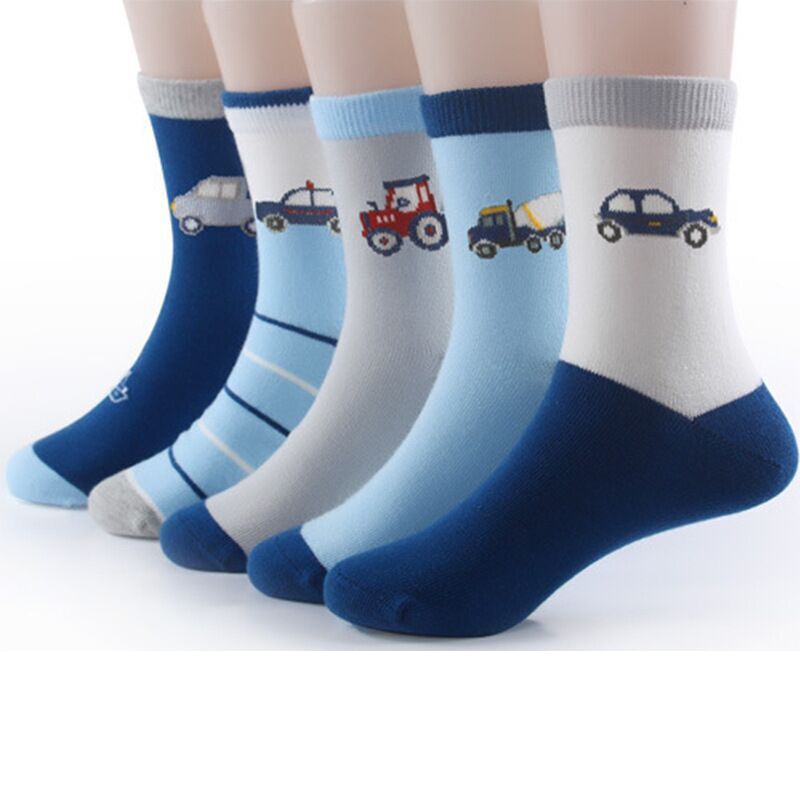Set 5 đôi tất Cotton mềm thoáng khí cho bé trai từ 0 đến 12 tuổi