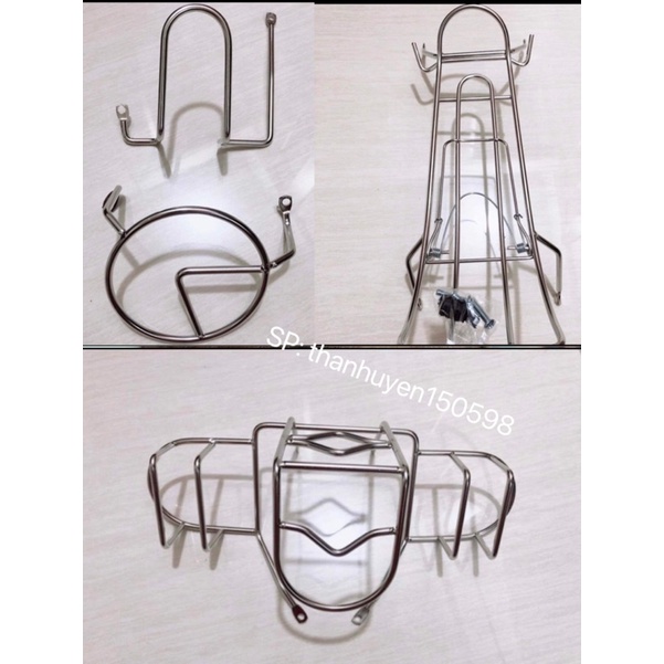 COMBO 3 MÓN BAGA, BẢO VỆ LÓC MÁY, BẢO VỀ ĐÈN LÁI SAU CUP 50cc INOX