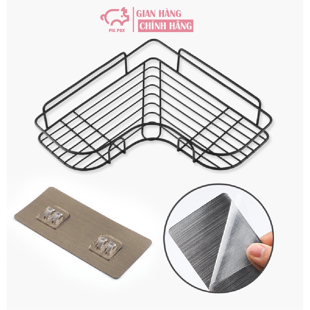 Kệ Góc Dán Tường Để Đồ Nhà Tắm Chất Liệu Thép Không Rỉ - PIGPOX