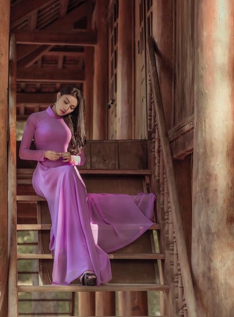 Áo dài 4 tà chiffon kèm quần