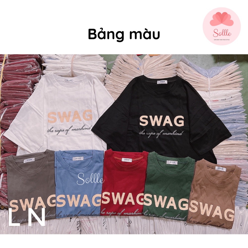 Áo thun nam nữ dáng rộng cotton in hình SWAG áo phông unisex tay lỡ năng động cá tính Sollle