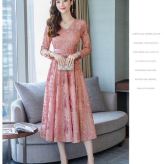 ĐẦM NHUNG HOA PHỐI REN