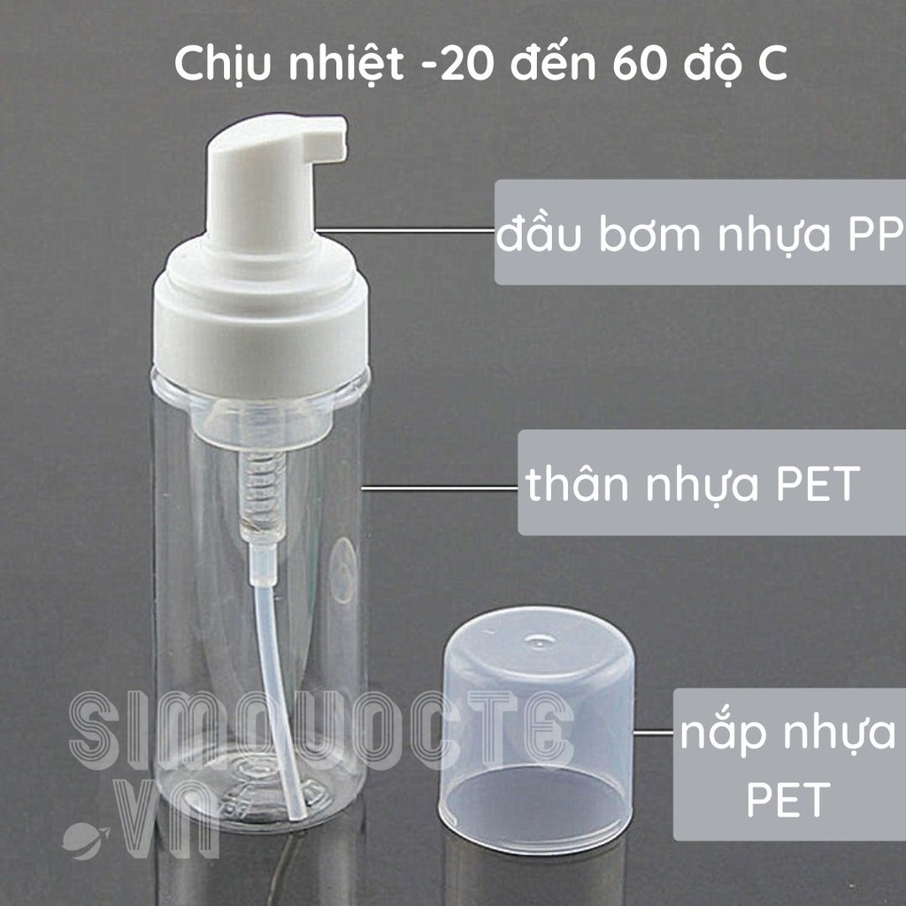 Lọ xịt tạo bọt Chai xịt tạo bọt đựng nước rửa tay, nước tẩy trang, dầu gội, sữa tắm, sữa rửa mặt CCC39