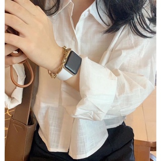 Áo sơ mi  croptop đũi