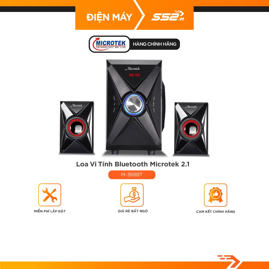 Loa Vi Tính Bluetooth Microtek 2.1 M-368BT - Bảo Hành Chính Hãng