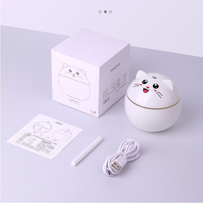 Máy phun sương tạo độ ẩm không khí hình mèo mini dễ thương + tặng 1 lọ tinh dầu