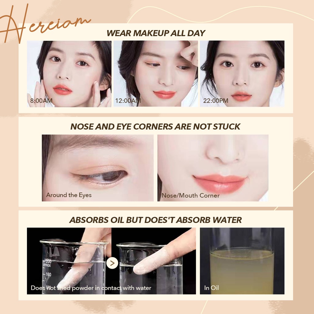 [Hàng mới về] Phấn phủ HEREIAM chống thấm nước nhẹ và không để lại dấu che chỗ chân lông tạo lớp trang 80g điểm lì nâng cao