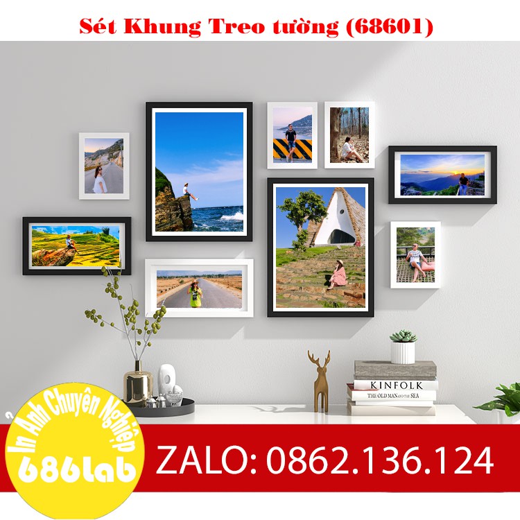 Bộ Khung Ảnh Treo tường Phong Cách Bắc Âu In Ảnh Điện Thoại Ảnh Cưới Ảnh Baby Ảnh Gia ĐÌnh