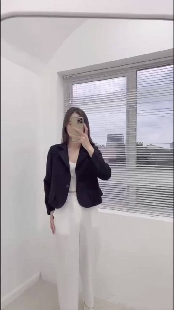 Áo blazer nữ 1 lớp dáng ngắn tay dài Huien Design thời trang công sở trẻ trung, áo vest nữ Hàn Quốc màu sắc | BigBuy360 - bigbuy360.vn