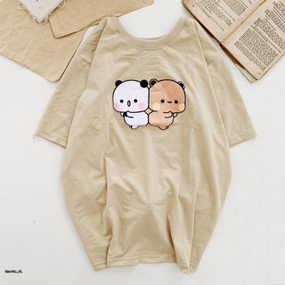 Áo Thun Nam Nữ Unisex Form Rộng Tay Lỡ Hai Con Gấu Say Happy
