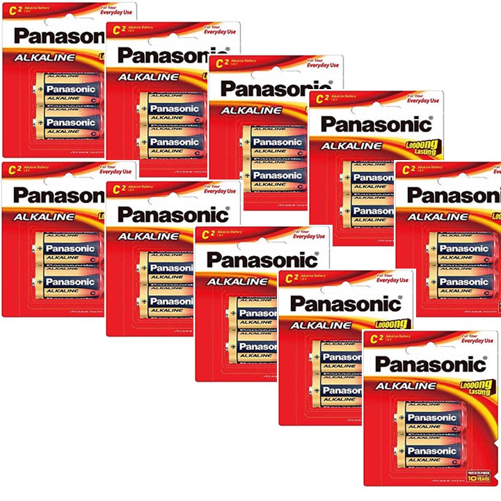 PIN TRUNG PANASONIC ALKALINE VỈ 2 VIÊN.