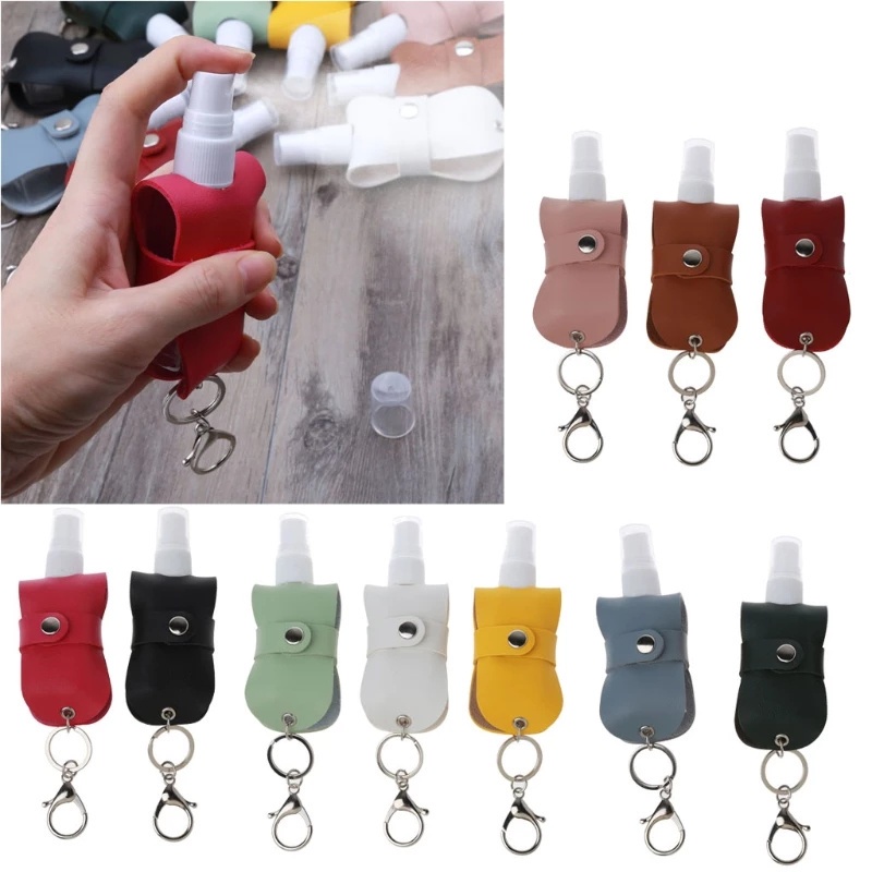 Bộ Móc Khoá Da PC + Bình Rỗng Dạng Xịt Dung Tích 30ml Tiện Lợi Phù Hợp Mang Đi Du Lịch