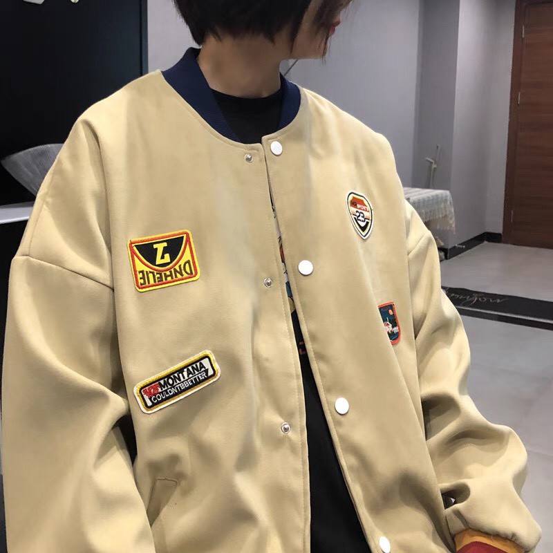 Áo khoác Nỉ bomber unisex bóng chày form rộng Số 7 nam nữ phong cách ulzzang Wind