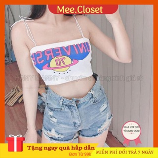 Áo Croptop body - Áo hai dây sợi bún in hình, áo 2s body phông thun dáng ôm cực Cá Tính