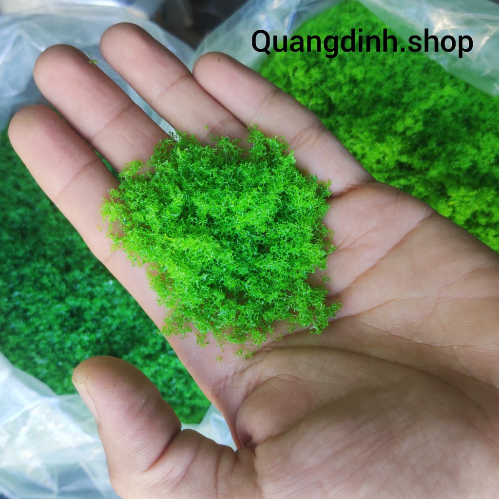 Rêu nhựa làm mô hình 100g, trang trí tiểu cảnh bể cá.