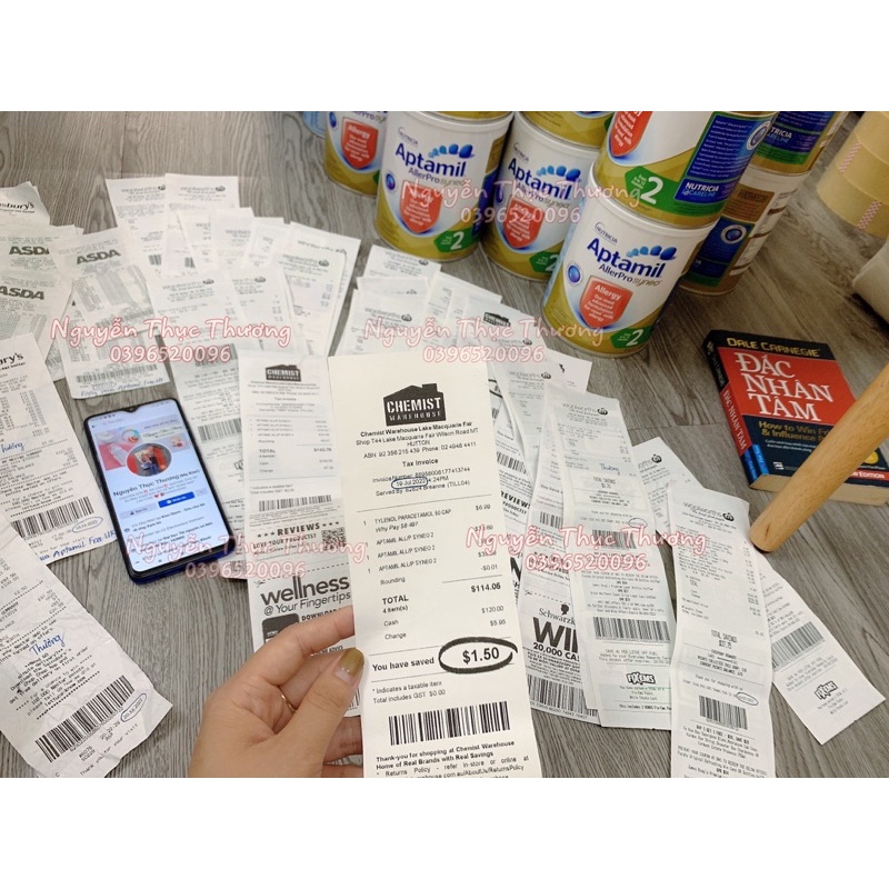 Sữa Aptamil Aller Prosyneo dành cho bé dị ứng đạm bò lon 900gr chuẩn bay air đủ bill
