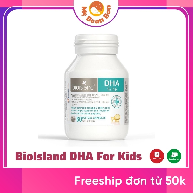 DHA cho bé Bioisland DHA For Kids 60 Viên Úc Cho Bé Từ 7 Tháng Tuổi Trở Lên Giúp Bé Thông Minh Nhanh Nhẹn