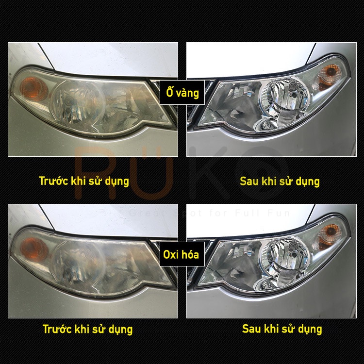 Bộ dung dịch HeadLamp Repair Agent 30ml phục hồi làm sáng bóng đèn pha xe ô tô