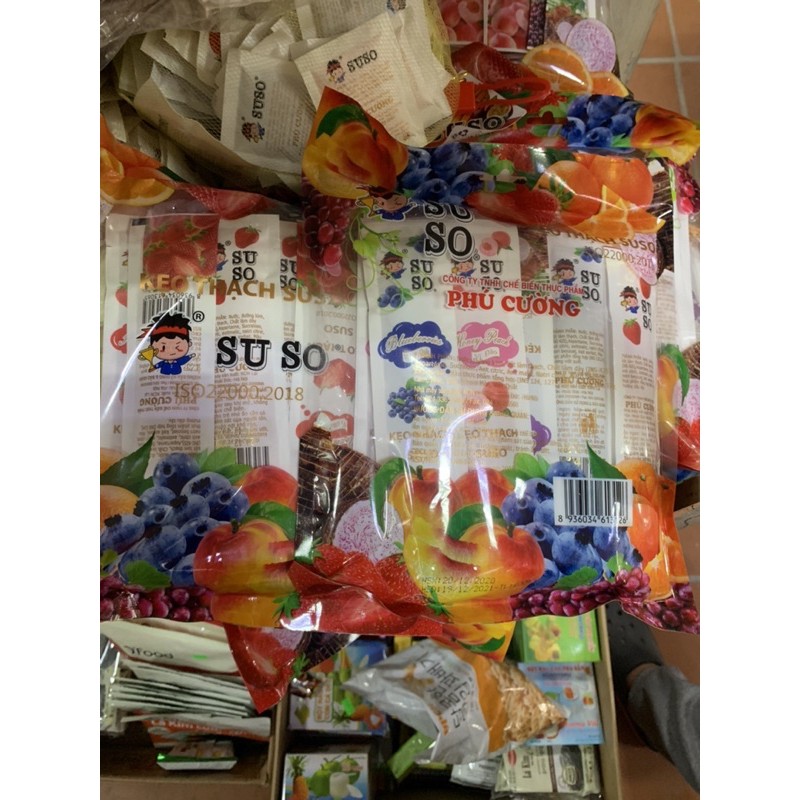 Kẹo thạch SUSO/ SU SO thanh dài 6 vị, gói 800g - 24 thanh