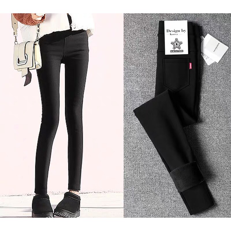 Quần Legging Jean Lót lông/Không lót lông cạp cao ôm dáng giữ nhiệt tốt | BigBuy360 - bigbuy360.vn