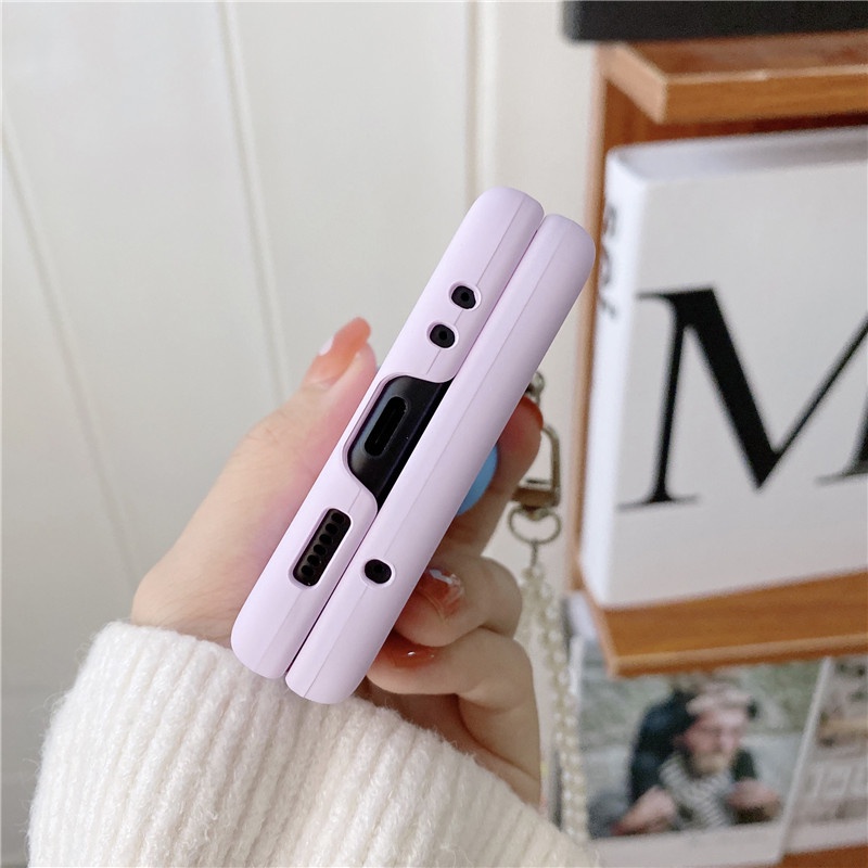 Ốp Điện Thoại Chống Sốc Màu Macaron Thời Trang Dễ Thương Cho Samsung Galaxy Z Flip 3 5G Z Flip3 Zlip3 Samsung Z Flip3