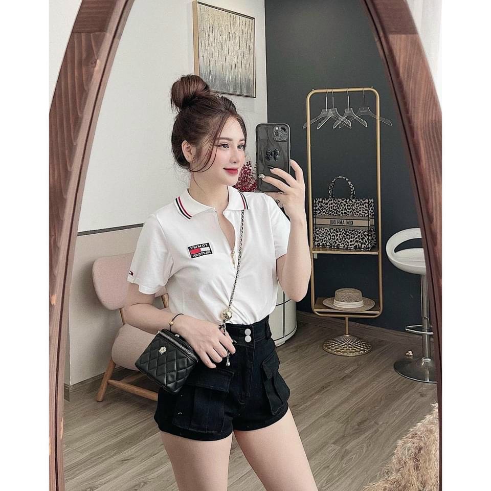 Áo polo nữ, áo thun có cổ nữ đẹp, cao cấp, tay ngắn T.O.M.M.Y cổ khóa