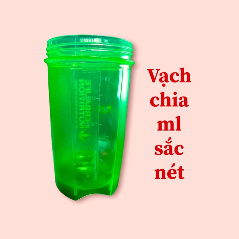 Bình nước, bình lắc, shaker thể thao 500ml kèm quả lắc lò xo