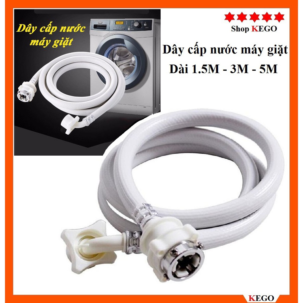 Dây vòi cấp nước cho máy giặt đủ size chiều dài từ 1.5 mét đến 5 mét