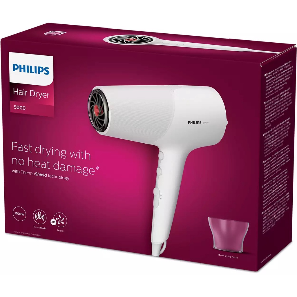 Máy sấy tóc ion Philips BHD500 và Philips BHD510 Sấy tóc nhanh khô, bảo vệ tóc không bị quá nóng