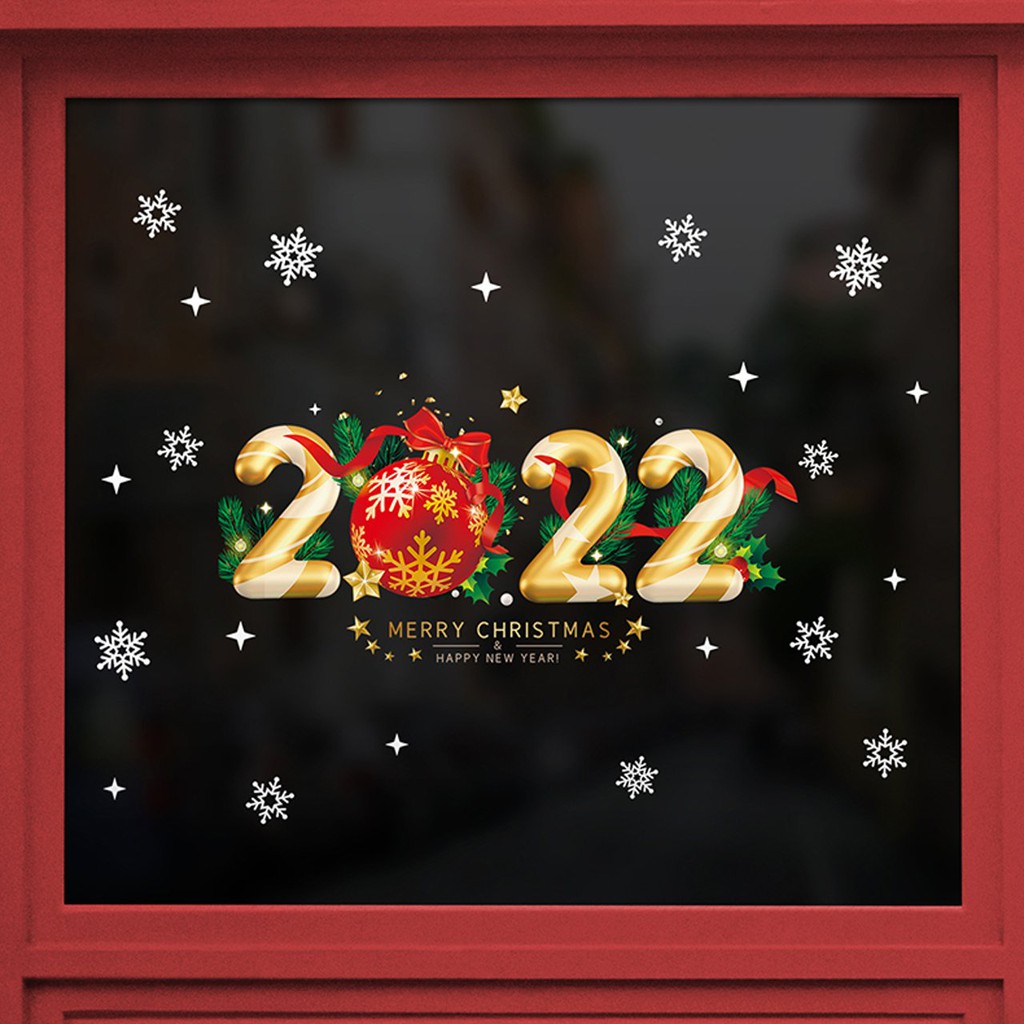 Decal Noel 2022 ⚡️𝐅𝐑𝐄𝐄 𝐒𝐇𝐈𝐏⚡️ Decal dán tường NOEL 2022 - PVC chống thấm nước, keo siêu dính