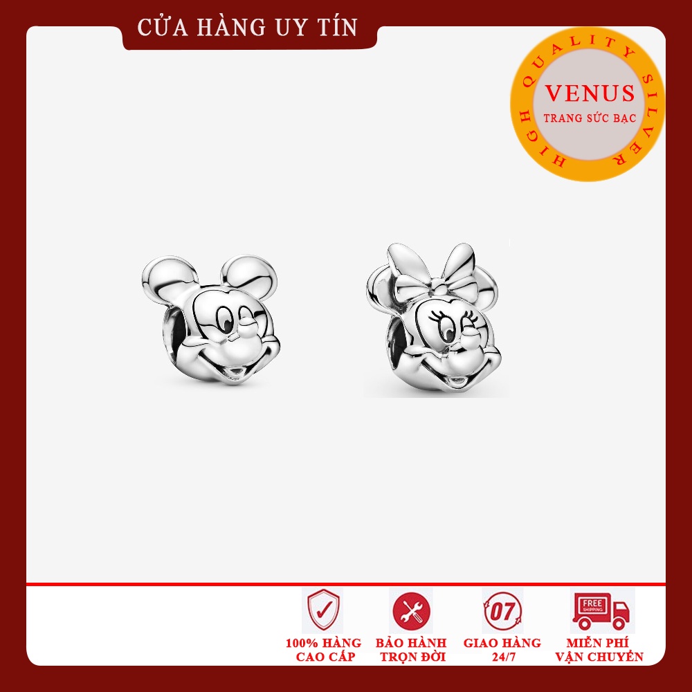 [Charm bạc 925 cao cấp] Charm Micky &amp; Minine bạc- Mã sản phẩm VENUSMM